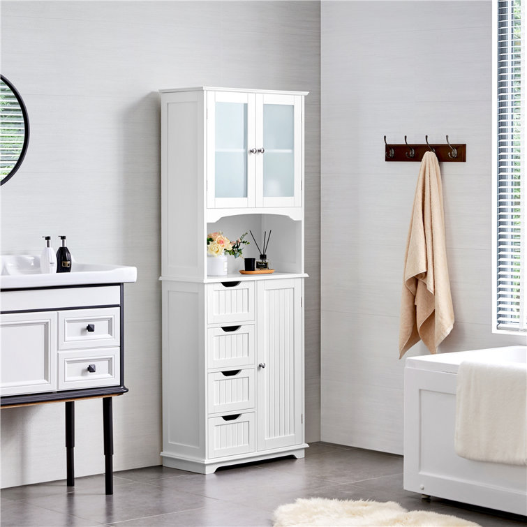Tall linen cabinet with doors discount